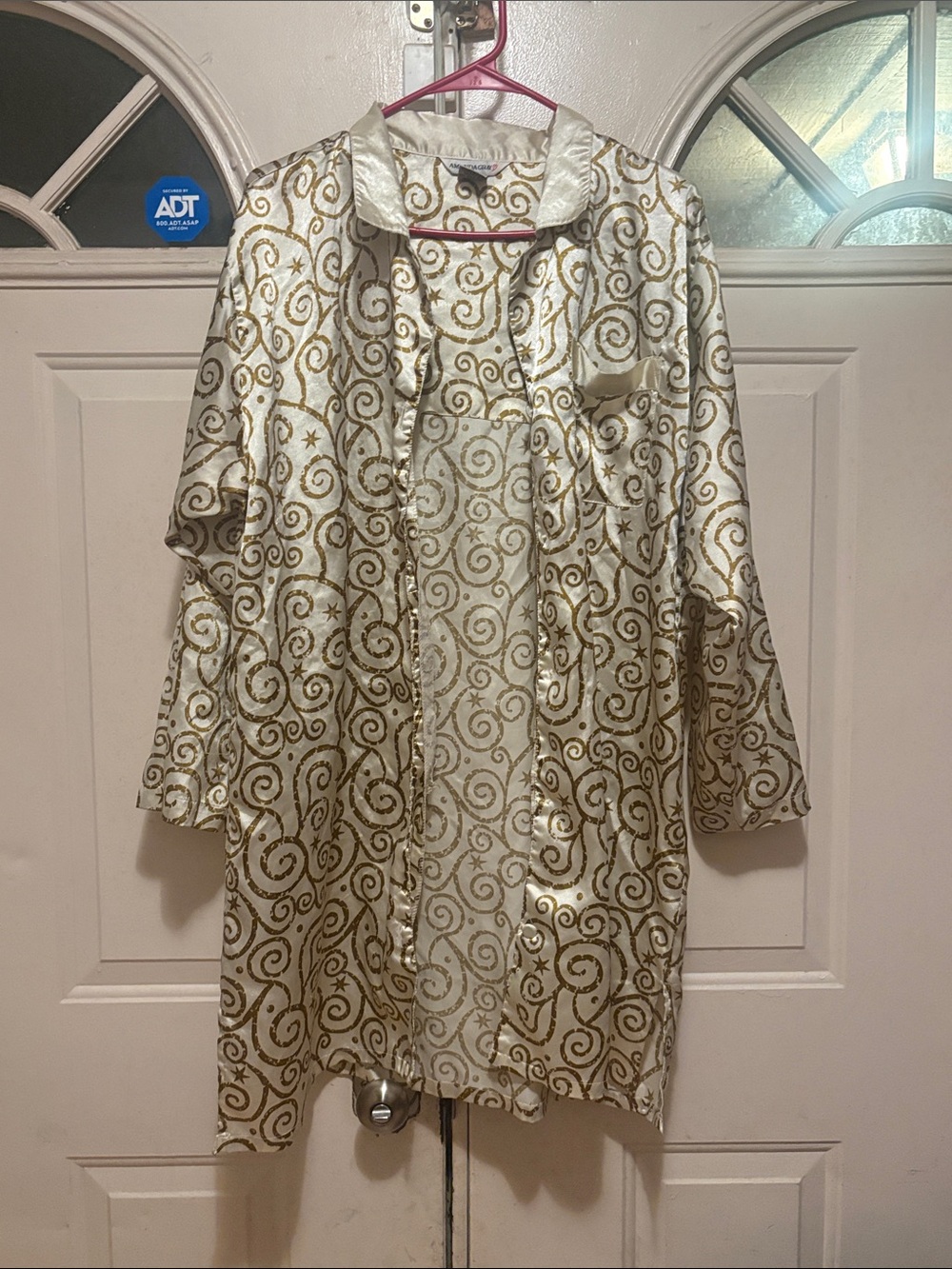 Satin Gold Swirl Robe - Women's Intimates & Sleepwear